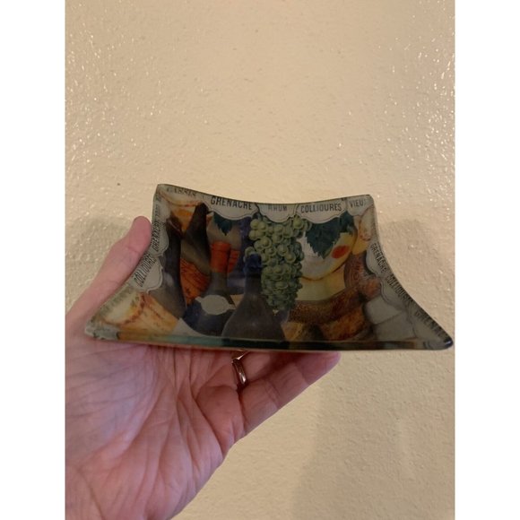 Annie Modica Gold Leaf Bottom Trinket Tray, Rare layered glass, AM French Coll. - Picture 11 of 11